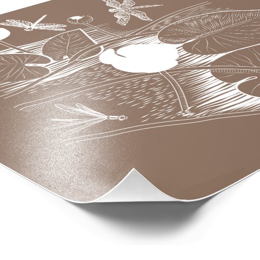 Waterlelengraving Foto Afdruk (Hoek)