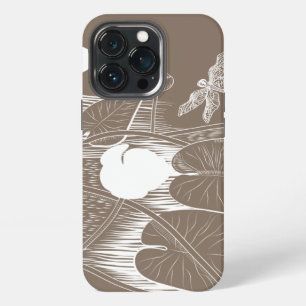 Waterlelengraving iPhone 13 Pro Hoesje