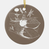 Waterlelengraving Keramisch Ornament (Voorkant)