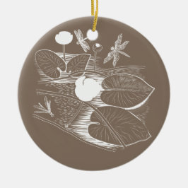 Waterlelengraving Keramisch Ornament