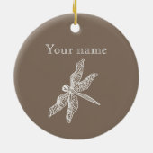 Waterlelengraving Keramisch Ornament (Achterkant)