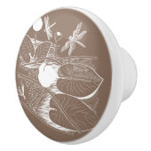 Waterlelengraving Keramische Knop (Rechts)