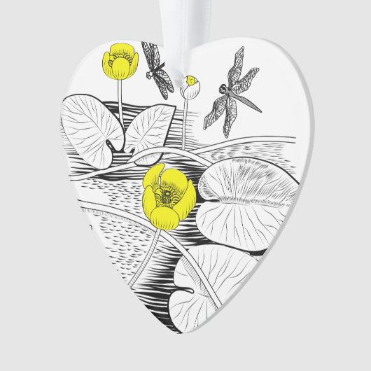 Waterlelengraving Ornament (voorkant)