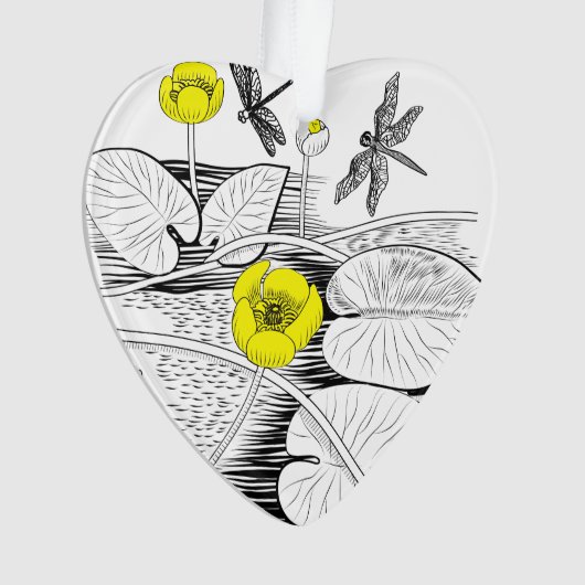 Waterlelengraving Ornament (voorkant)