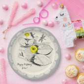 Waterlelengraving Papieren Bordje (Feest)