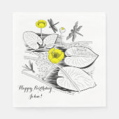 Waterlelengraving Servetten (Voorkant)