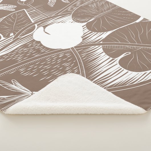 Waterlelengraving Sherpa Deken (3/4)