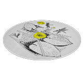 Waterlelengraving Snijplank (Hoek)