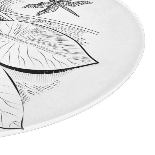 Waterlelengraving Snijplank (Hoek)