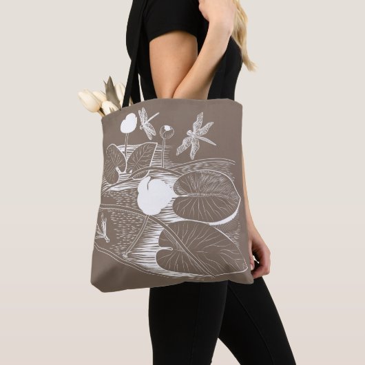 Waterlelengraving Tote Bag (Dichtbij)