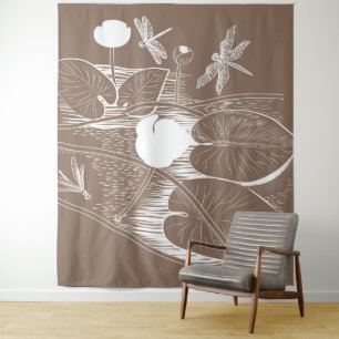 Waterlelengraving Wandkleed