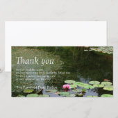 Waterlelie 2 Vredige tuin Condoleance Dank je Bedankkaart (Voorkant / Achterkant)