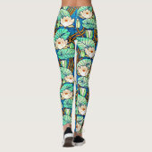 waterlelie afdrukken leggings (Achterkant)