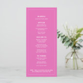 Waterlelie blauw roze waterverf bruiloft menu (Staand voorkant)