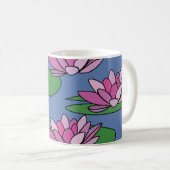 Waterlelie bloemen koffiemok (Voorkant rechts)