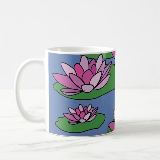 Waterlelie bloemen koffiemok (Links)