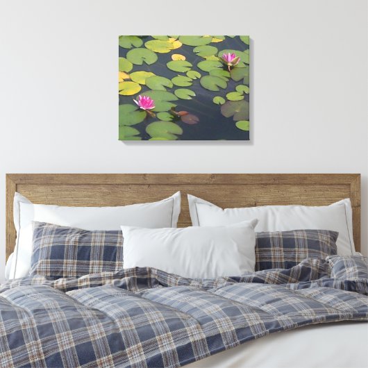 Waterlelie Bloemen Schilderen Canvas Afdruk (Insitu (Slaapkamer))