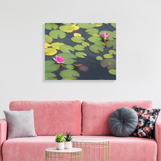 Waterlelie Bloemen Schilderen Canvas Afdruk (Insitu (Woonkamer))