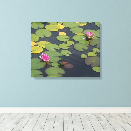 Waterlelie Bloemen Schilderen Canvas Afdruk (Insitu (Houten vloer))