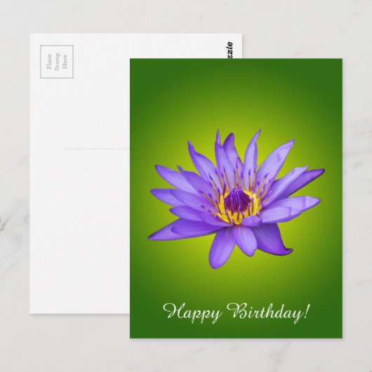 Waterlelie Bloemvijver Aquatische Paarse waterbloe Briefkaart (Voorkant / Achterkant)