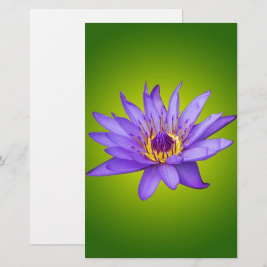 Waterlelie Bloemvijver Aquatische Paarse waterbloe Briefpapier (Voorkant / Achterkant)