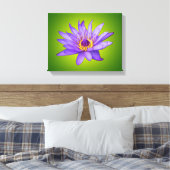 Waterlelie Bloemvijver Aquatische Paarse waterbloe Canvas Afdruk (Insitu (Slaapkamer))