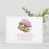 Waterlelie botanische kunst roze aangepaste foto b kaart (Staand voorkant)