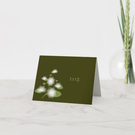 Waterlelie Elegant Eenvoudig Modern RSVP (Voorkant)