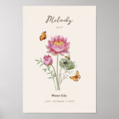 Waterlelie Geboortemaand Bloem Poster (Voorkant)