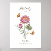 Waterlelie Geboortemaand Bloem Poster (Voorkant)