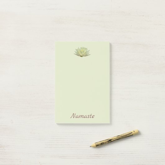 Waterlelie Gele Lotus Bloem Namaste Bord Groen Post-it® Notes (Op bureau)