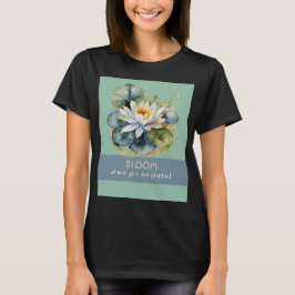 Waterlelie Groene Plant Bloem Bloem Mooie Elegante T-shirt