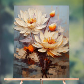 Waterlelie - Impasto Floral Acryl Bord (Neutraal)