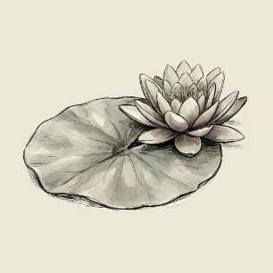 Waterlelie Kikker Serie Botanische Papier Onderzet Kartonnen Onderzetters