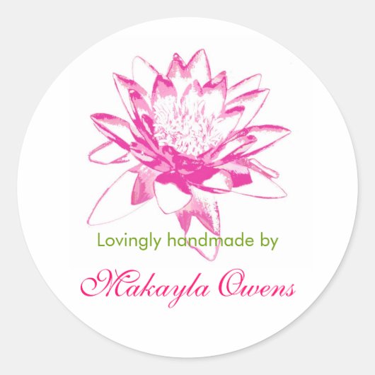 Waterlelie Labels voor Handgemaakte artikelen (Voorkant)