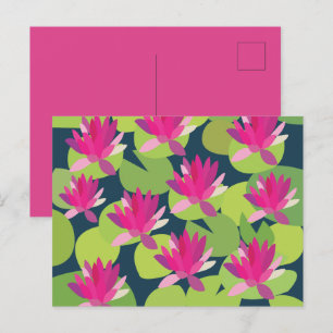 Waterlelie Lilypad Roze Lotus Bloemen Bloemstuk Briefkaart