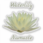Waterlelie Lotus Namaste Pastel geel groen Sticker (Voorkant)