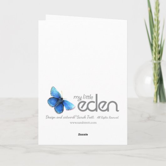 Waterlelie paarse bloemige vriend verjaardagskaart kaart (Achterkant)