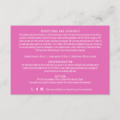 Waterlelie roze blauw waterverf kunst bruiloft det informatiekaartje (Voorkant)