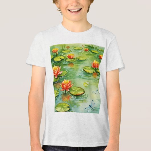 Waterlelie Tri-Blend Shirt (Voorkant)