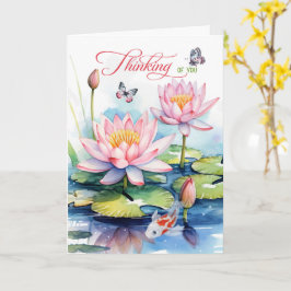 Waterlelie Tuin met Koi Vis Denk Aan Jou Kaart