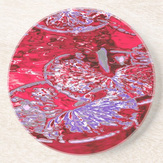 WATERLELIE VIJVER ZANDSTEEN ONDERZETTER (Voorkant)