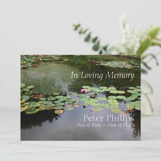 Waterlelie Vreedzame Tuin Viering van het Leven In Kaart (Staand voorkant)