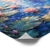 Waterlelie Watercolor Kunstprint Poster (Hoek)