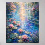 Waterlelie Watercolor Kunstprint Poster (Voorkant)