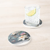 waterlelie zandsteen onderzetter (Zijkant)