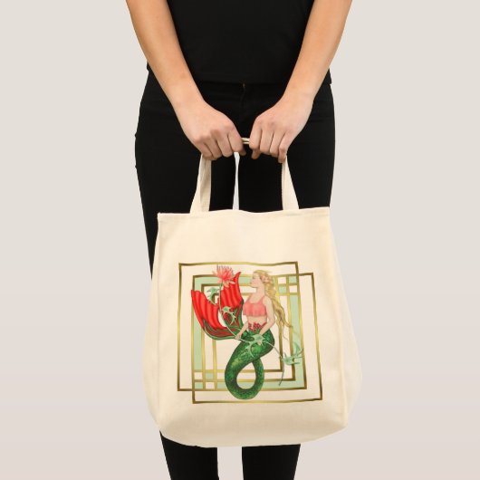 Waterlelie Zeemeermin Tote Bag (Voorkant (product))