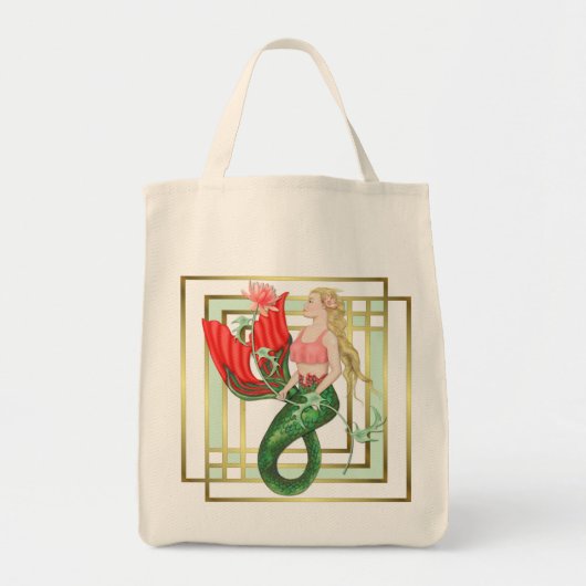 Waterlelie Zeemeermin Tote Bag (Voorkant)