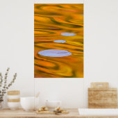 Waterlelieblad op oranje water, Canada Poster (Keuken)