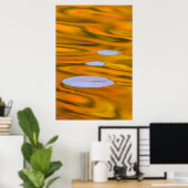 Waterlelieblad op oranje water, Canada Poster (Thuiskantoor)